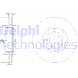stabdžių diskas (1vnt)
DELPHI BG3661C, Nenur
