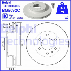 stabdžių diskas (1vnt)
                                DELPHI                                                BG5092C, Nenur