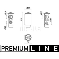 išsiplėtimo vožtuvas, oro kondicionavimas BEHR *** PREMIUM LINE ***
MAHLE