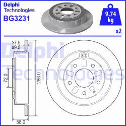 stabdžių diskas (1vnt)
                                DELPHI                                                BG3231, Nenuro