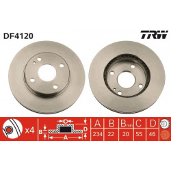 stabdžių diskas (1vnt)
                                TRW                                                DF4120, TRW, DF41