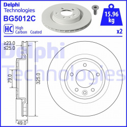 stabdžių diskas (1vnt)
                                DELPHI                                                BG5012C, Nenur