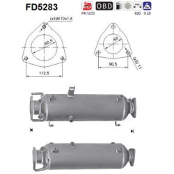 suodžių / kietųjų dalelių filtras, išmetimo sistema
                                                FD5283, AS, FD5283,