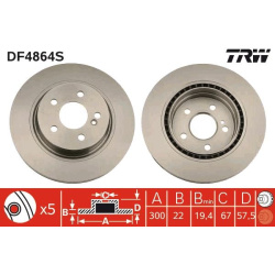 stabdžių diskas (1vnt) TRW SINGLE
                                DF4864S, TRW, DF4864S, auto detalė