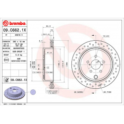 stabdžių diskas (1vnt) XTRA LINE - Xtra
BREMBO 09.C662.1X, B