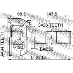 pusašio šarnyras
                                FEBEST                                1210-TER, Nenurodytas gamintojas, 12