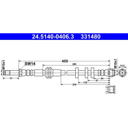 stabdžių žarnelė
                                ATE                                                24.5140-0406.3, ATE, 