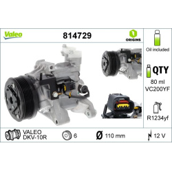 Kompresorius, oro kondicionierius VALEO ORIGINS NEW OE TECHNOLOGY
814729, VAL