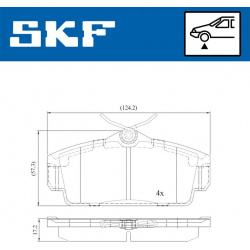 stabdžių trinkelių rinkinys, diskinis stabdys
                                SKF                                VKBP80428