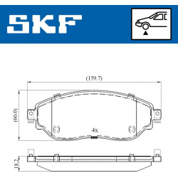 stabdžių trinkelių rinkinys, diskinis stabdys
                                SKF                                VKBP80012