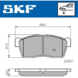 stabdžių trinkelių rinkinys, diskinis stabdys
                                SKF                                         
