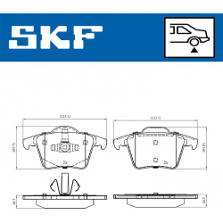stabdžių trinkelių rinkinys, diskinis stabdys
                                SKF                                         