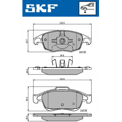 stabdžių trinkelių rinkinys, diskinis stabdys
                                SKF                                         