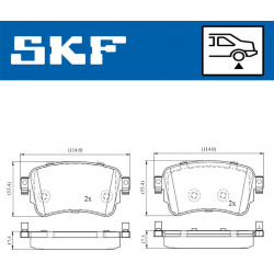 Stabdžių trinkelių rinkinys, diskinis stabdys
                                SKF                                         