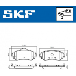 stabdžių trinkelių rinkinys, diskinis stabdys
                                SKF                                         