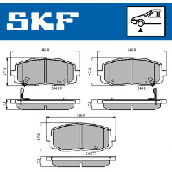 stabdžių trinkelių rinkinys, diskinis stabdys
                                SKF                                         