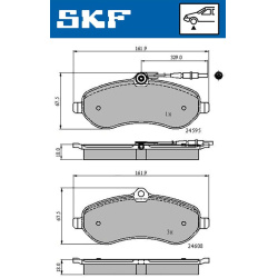 stabdžių trinkelių rinkinys, diskinis stabdys
                                SKF                                         