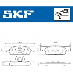 stabdžių trinkelių rinkinys, diskinis stabdys
                                SKF                                         