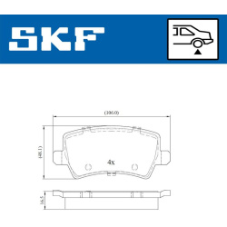 Stabdžių kaladėlės galinės
                                SKF                                                VKBP 90027