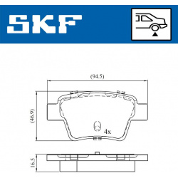 stabdžių trinkelių rinkinys, diskinis stabdys
                                SKF                                         