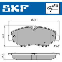 stabdžių trinkelių rinkinys, diskinis stabdys
                                SKF                                         