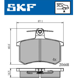 stabdžių trinkelių rinkinys, diskinis stabdys
                                SKF                                VKBP90606