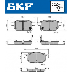 stabdžių trinkelių rinkinys, diskinis stabdys
                                SKF                                VKBP90282