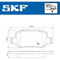 stabdžių trinkelių rinkinys, diskinis stabdys
                                SKF                                VKBP90074