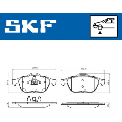 stabdžių trinkelių rinkinys, diskinis stabdys
                                SKF                                VKBP80263