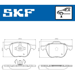 stabdžių trinkelių rinkinys, diskinis stabdys
                                SKF                                VKBP80016