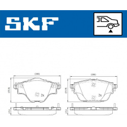 stabdžių trinkelių rinkinys, diskinis stabdys
                                SKF                                VKBP90094