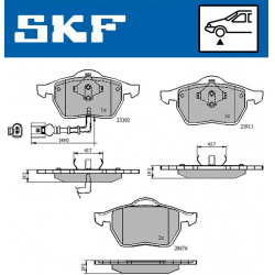 stabdžių trinkelių rinkinys, diskinis stabdys
                                SKF                                         