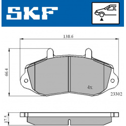 stabdžių trinkelių rinkinys, diskinis stabdys
                                SKF                                         