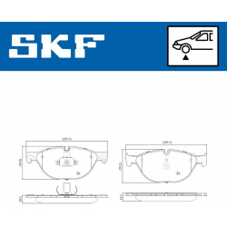 stabdžių trinkelių rinkinys, diskinis stabdys
                                SKF                                VKBP80442