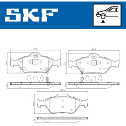 stabdžių trinkelių rinkinys, diskinis stabdys
                                SKF                                VKBP80131