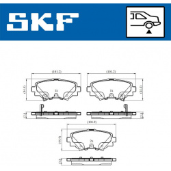 stabdžių trinkelių rinkinys, diskinis stabdys
                                SKF                                VKBP90581