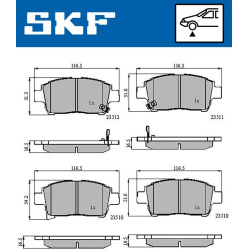 stabdžių trinkelių rinkinys, diskinis stabdys
                                SKF                                         