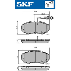 stabdžių trinkelių rinkinys, diskinis stabdys
                                SKF                                         