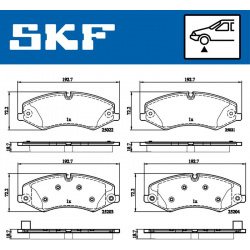 stabdžių trinkelių rinkinys, diskinis stabdys
                                SKF                                         