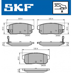 stabdžių trinkelių rinkinys, diskinis stabdys
SKF