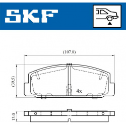 stabdžių trinkelių rinkinys, diskinis stabdys
                                SKF                                VKBP90587