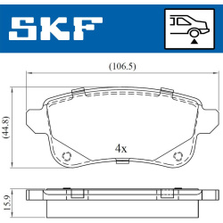 stabdžių trinkelių rinkinys, diskinis stabdys
                                SKF                                         
