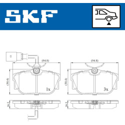 stabdžių trinkelių rinkinys, diskinis stabdys
                                SKF                                         