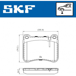 stabdžių trinkelių rinkinys, diskinis stabdys
                                SKF                                         