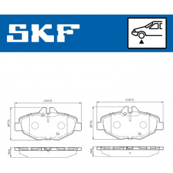Stabdžių trinkelių rinkinys, diskinis stabdys
                                SKF                                         