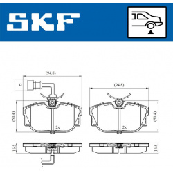 stabdžių trinkelių rinkinys, diskinis stabdys
                                SKF                                         