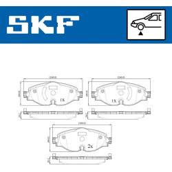 stabdžių trinkelių rinkinys, diskinis stabdys
                                SKF                                VKBP80104