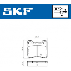 stabdžių trinkelių rinkinys, diskinis stabdys
                                SKF                                         