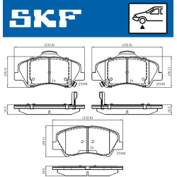 stabdžių trinkelių rinkinys, diskinis stabdys
                                SKF                                         