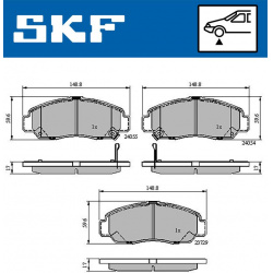 stabdžių trinkelių rinkinys, diskinis stabdys
SKF